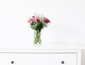 red rose plant and clear vase thumbnail