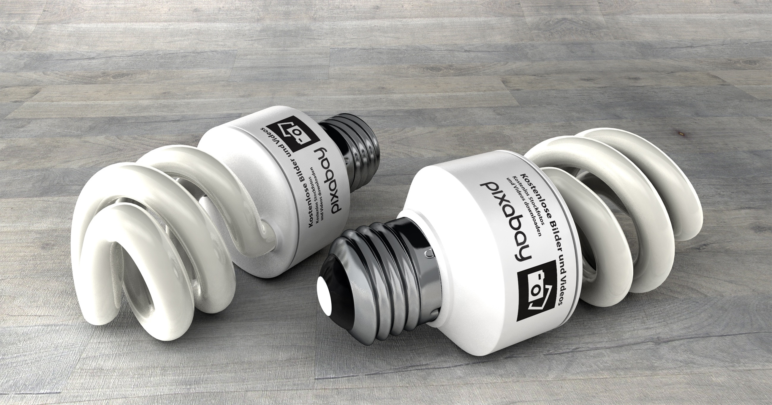 two white pixabay light bulbs