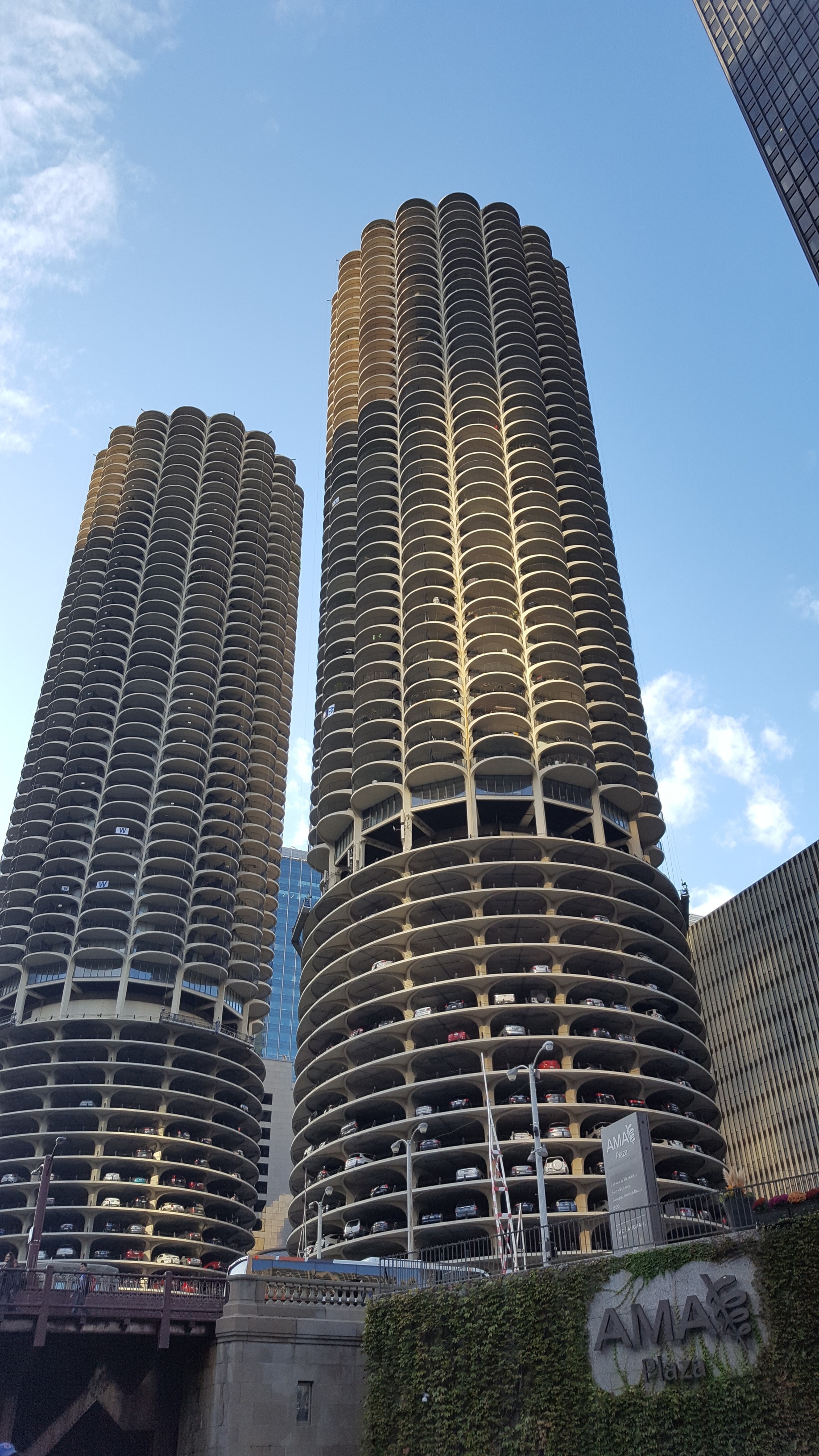 2 concrete high rise buildings
