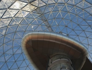 worm's eye view of curtain wall dome structure thumbnail