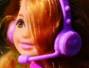 Sing, Music, Headphones, Child, Barbie, one person, purple thumbnail