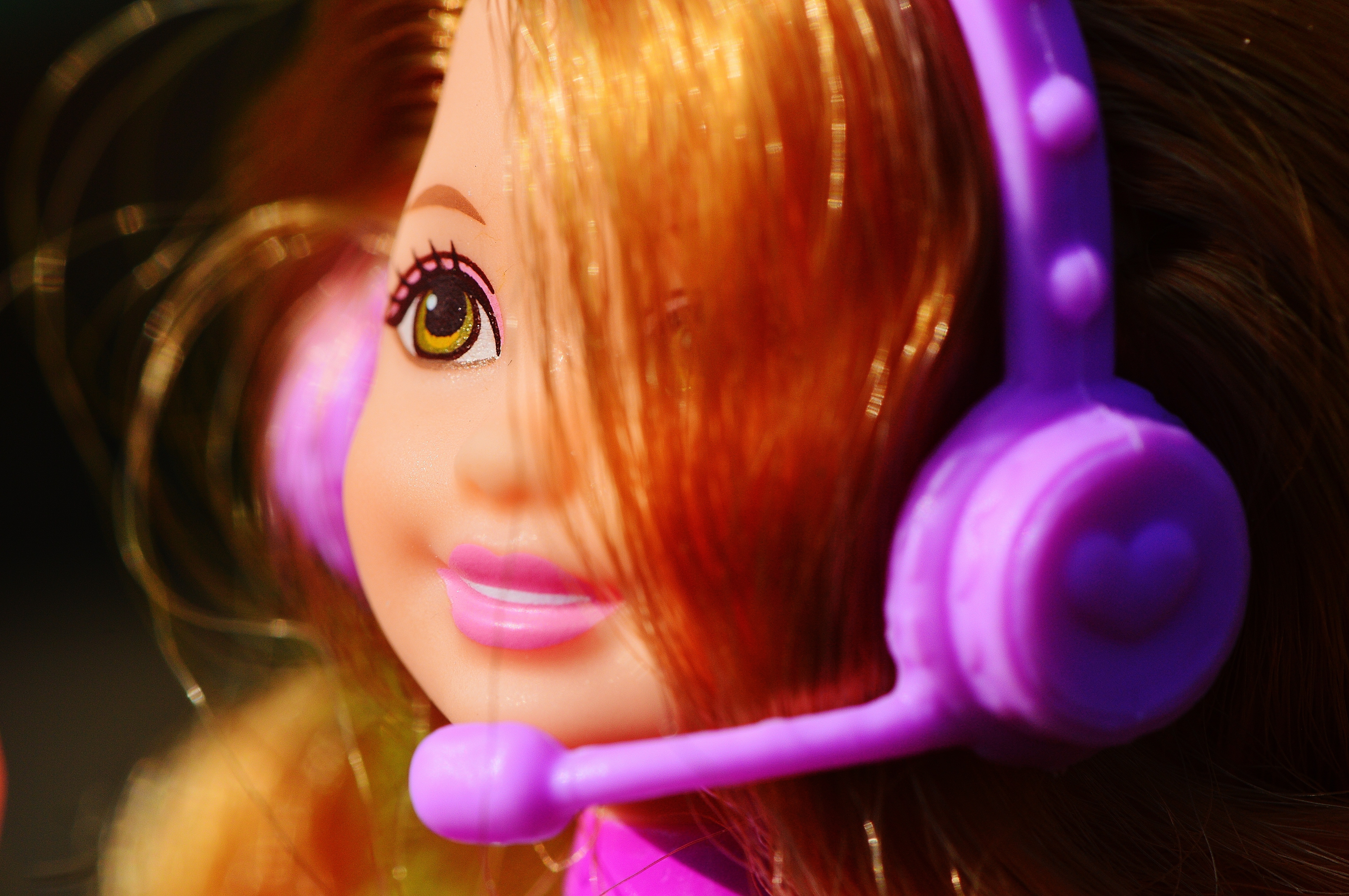 Sing, Music, Headphones, Child, Barbie, one person, purple