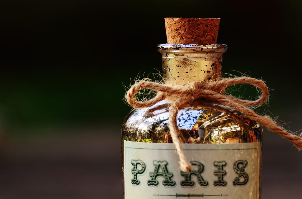 paris print glass cork bottle preview