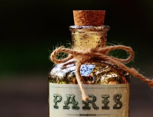 paris print glass cork bottle thumbnail
