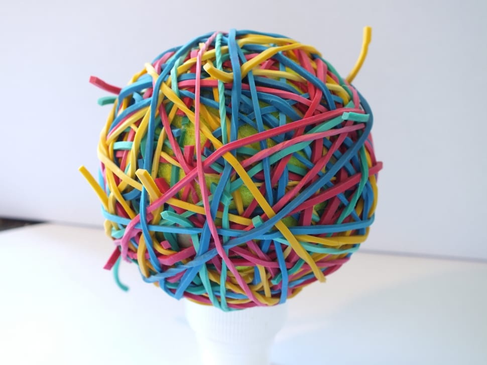multicolored rubber band ball preview