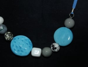 blue and gray beaded necklace thumbnail