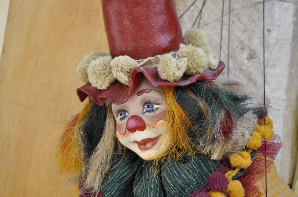 red yellow clown doll preview