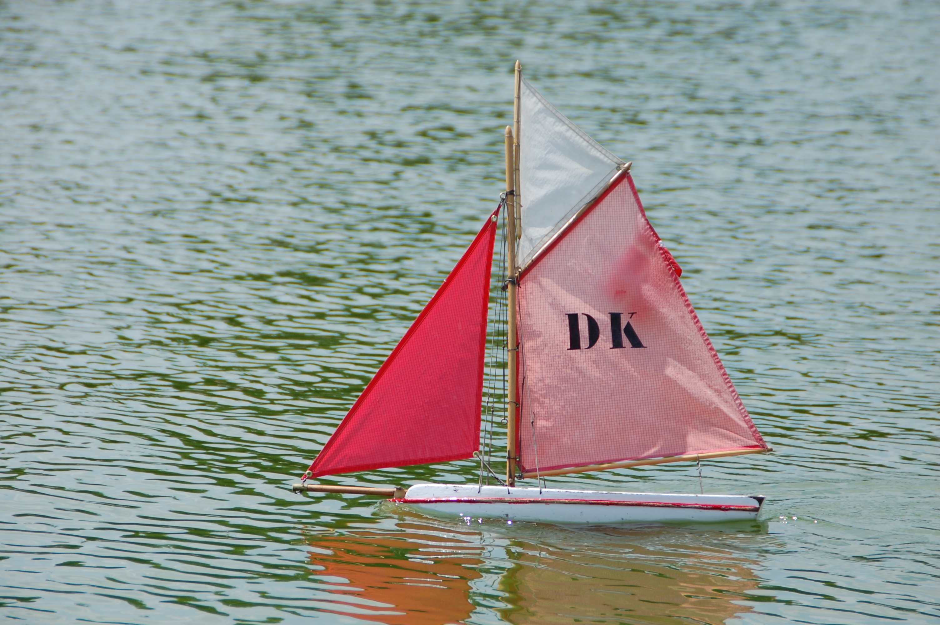 pink and white dk sail boat