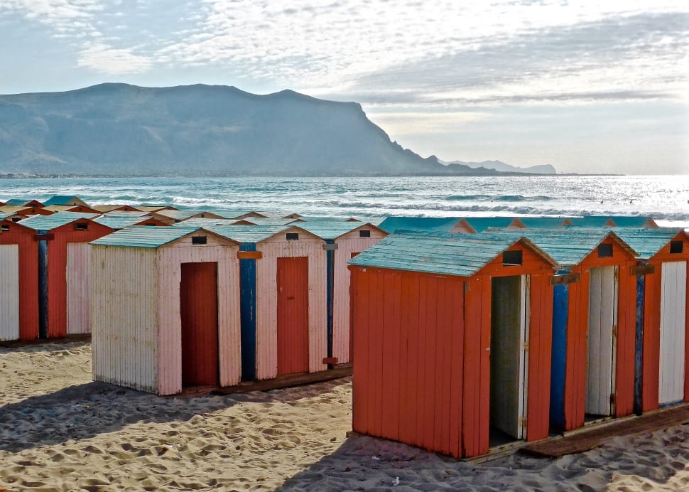 Huts, Colorful, Seaside, Sicily, Beach, beach, sand preview