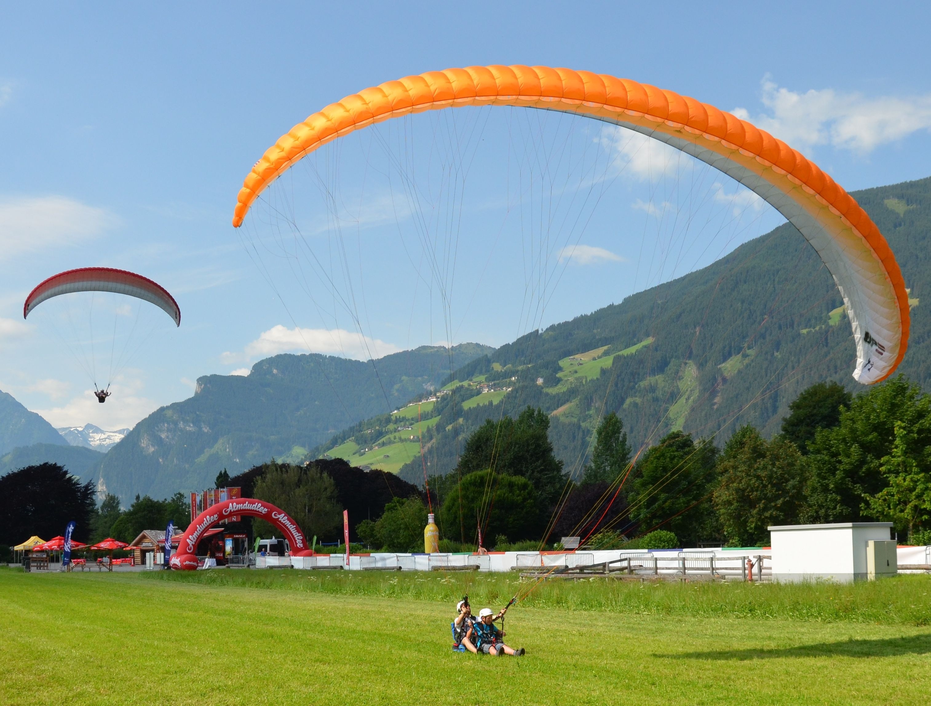 Zillertal, Paragliding, Austria, grass, flying