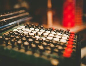 selective focus photography of classic typewriter thumbnail