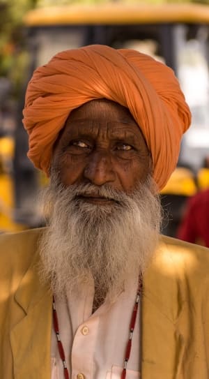 men's orange turban thumbnail