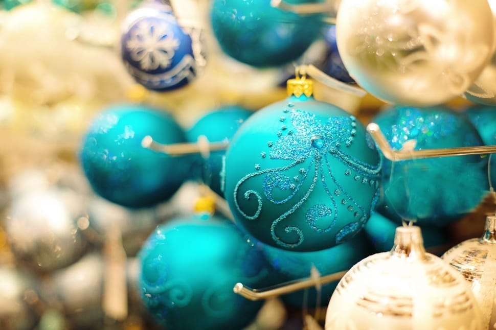 teal christmas bauble preview