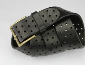 black mesh leather belt thumbnail