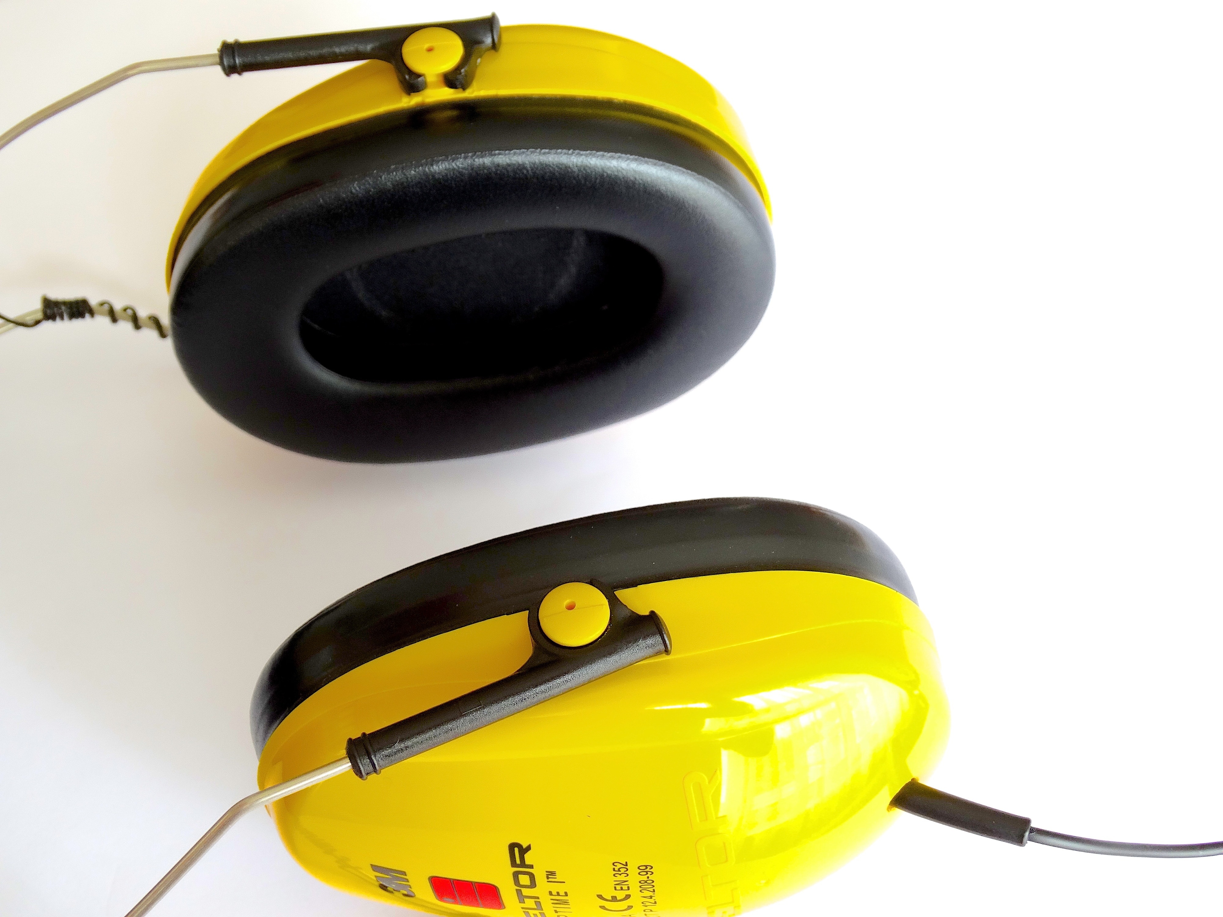 yellow and black corded headphones