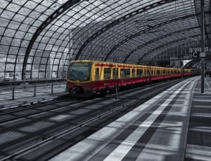 yellow and red train selected photo thumbnail