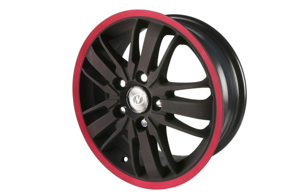 black and red 5 spoke auto wheel preview