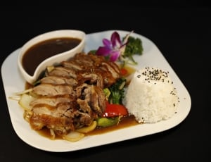 Duck, Yin Yang Restaurant, Eat, Rice, food and drink, black background thumbnail