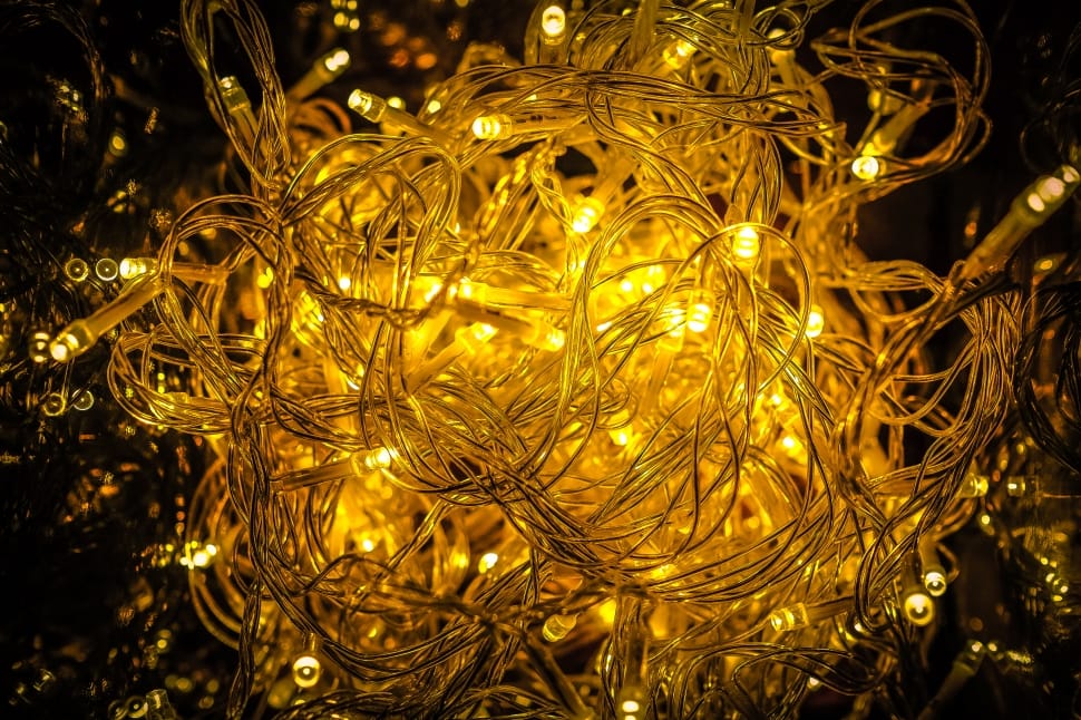 white and yellow string lights preview