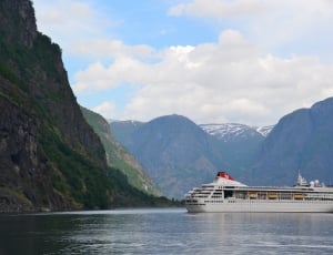 Fjord, Ship, Cruise, Norway, Cruise Ship, mountain, scenics thumbnail