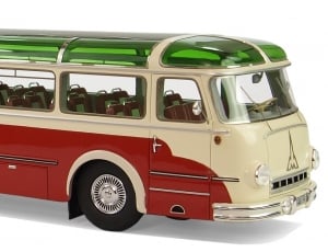 beige and red bus diecast thumbnail