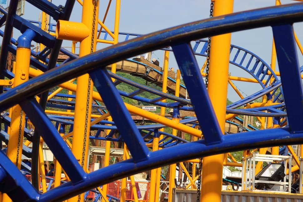 Roller Coaster, Year Market, Fair, blue, amusement park preview