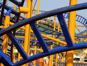 Roller Coaster, Year Market, Fair, blue, amusement park thumbnail