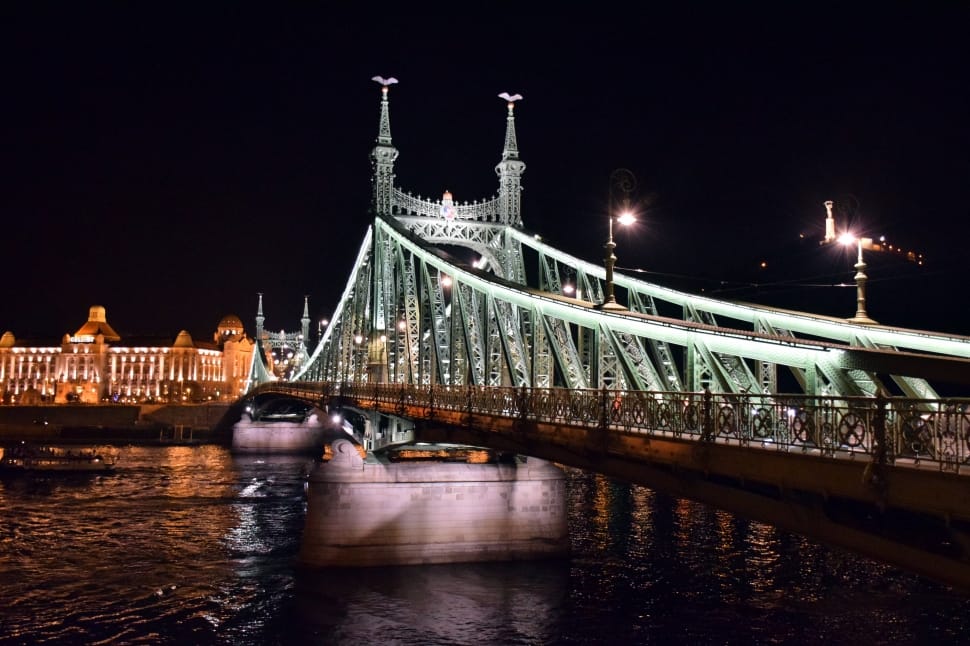Budapest, Hungary, Bridge, City, Tourism, night, bridge - man made structure preview