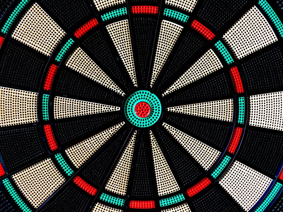 black white and teal dart board preview