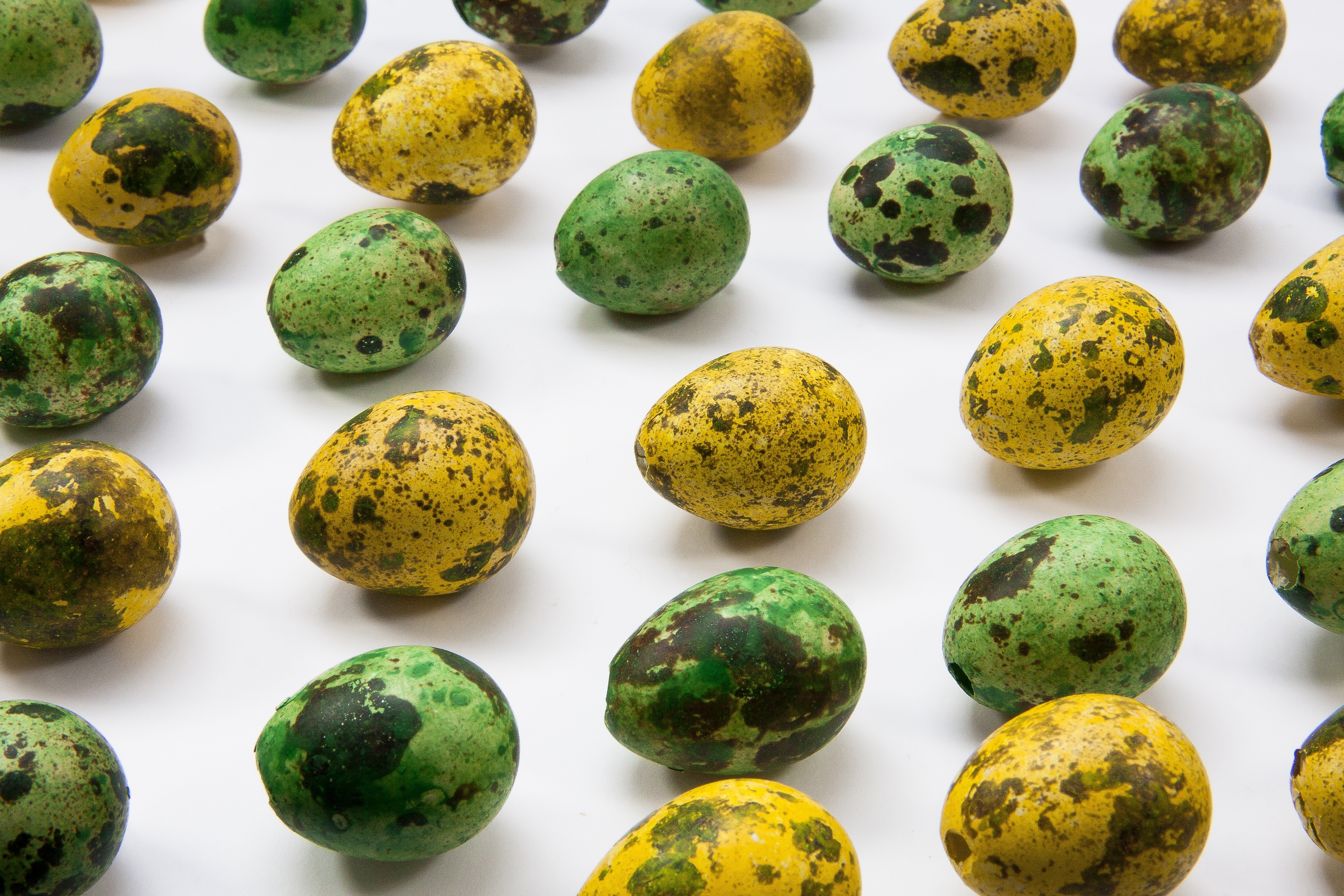 yellow and green easter eggs