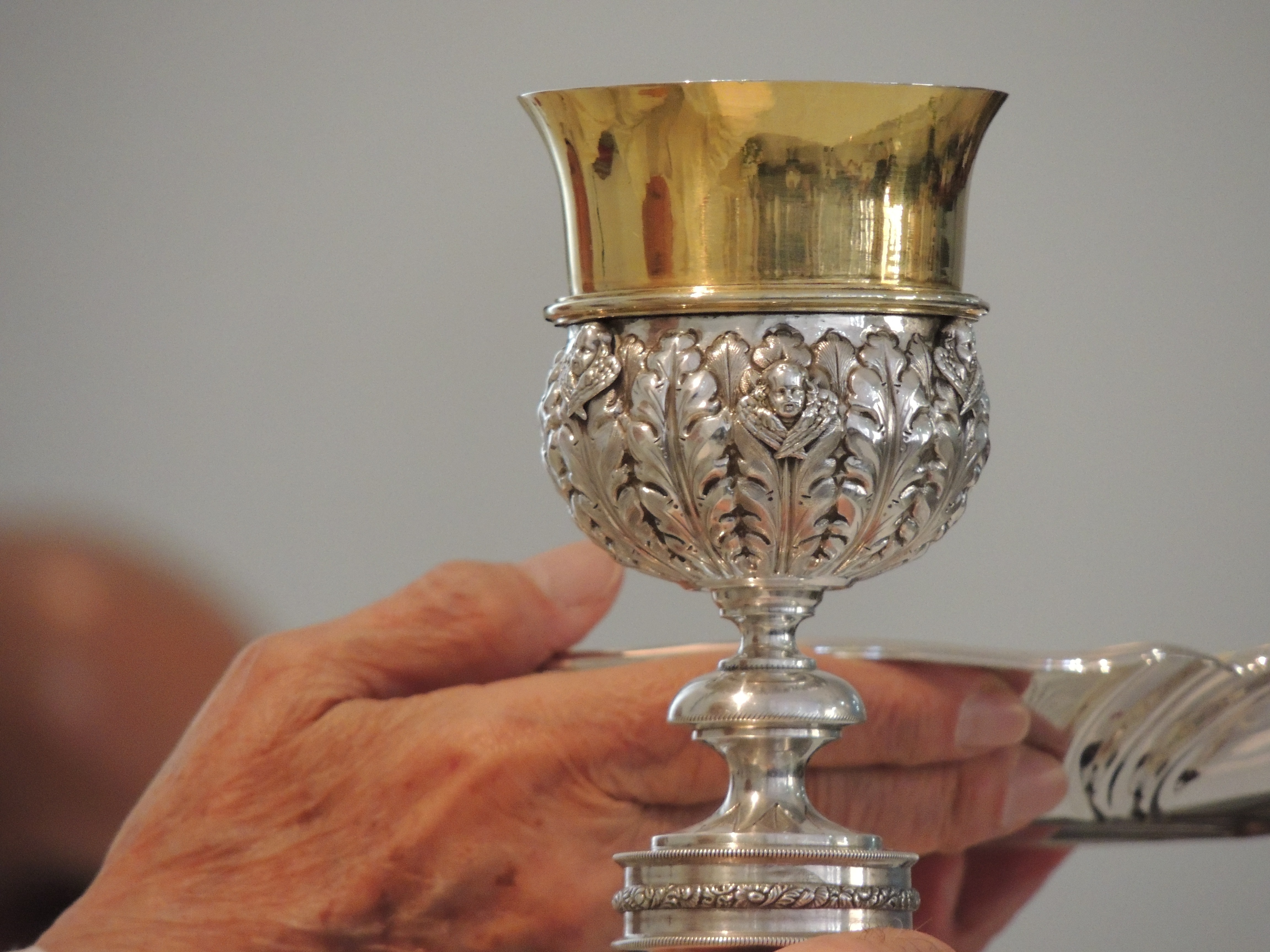 brass and stainless steel chalice