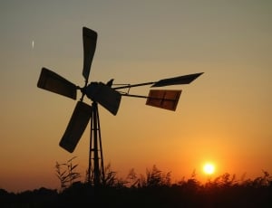 silhouette photo of windmill thumbnail