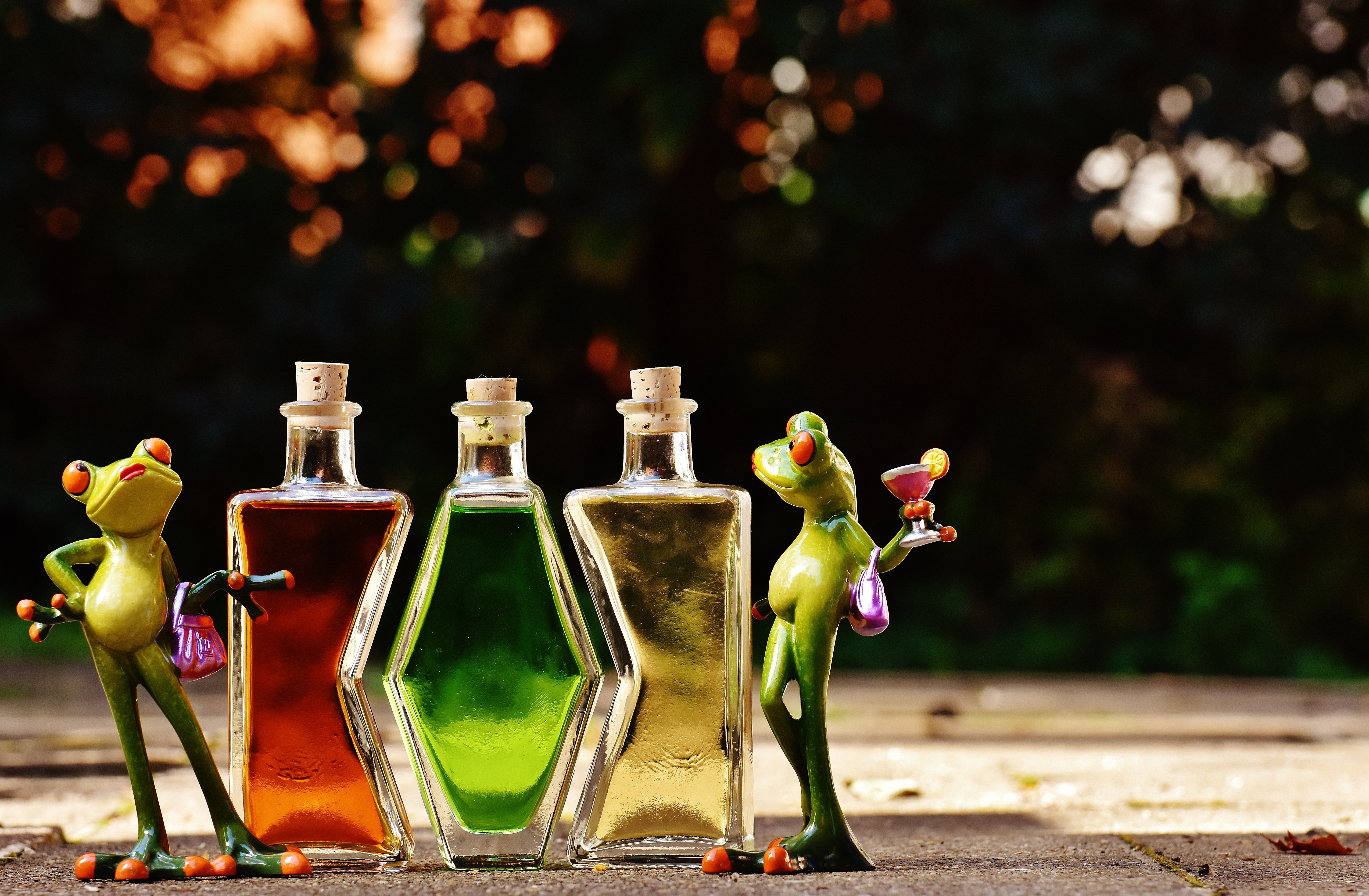 3 clear glass perfume bottles