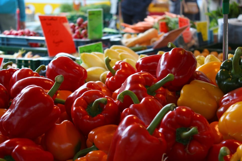 Vegetables, Red Pepper, Market Stall, food and drink, market stall preview