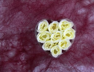 white roses in heart shape rack thumbnail