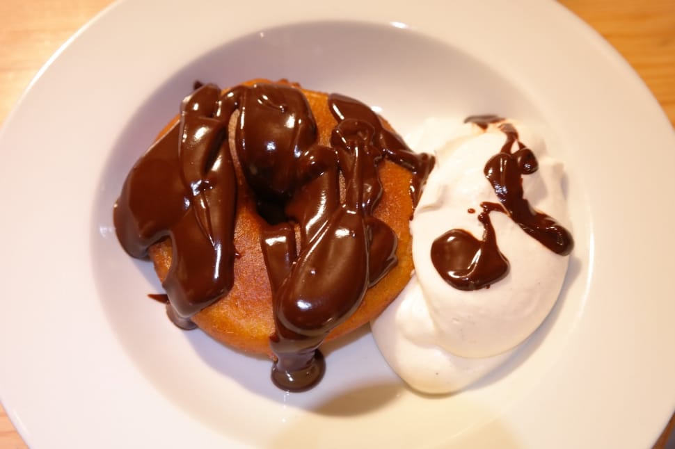 doughnut serve on white plate preview