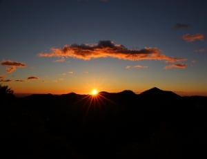 silhouette of mountain ranges during sunset thumbnail