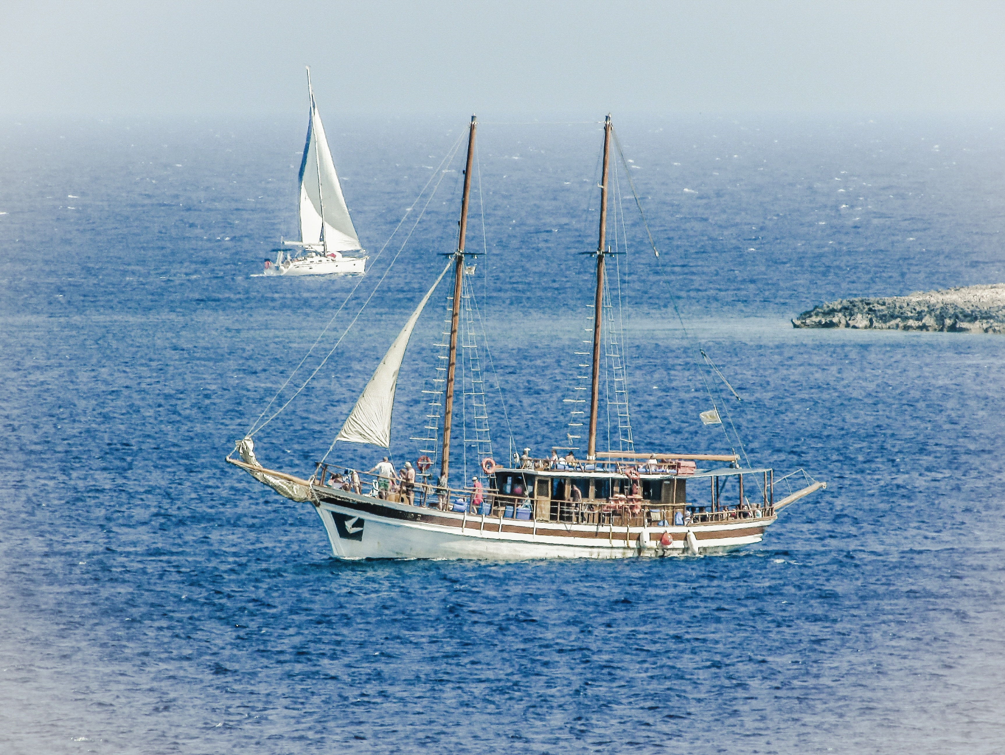 two sailboat on sea