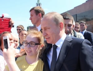Glasses, Putin, Girl, Red Square, Self, wireless technology, mobile phone thumbnail