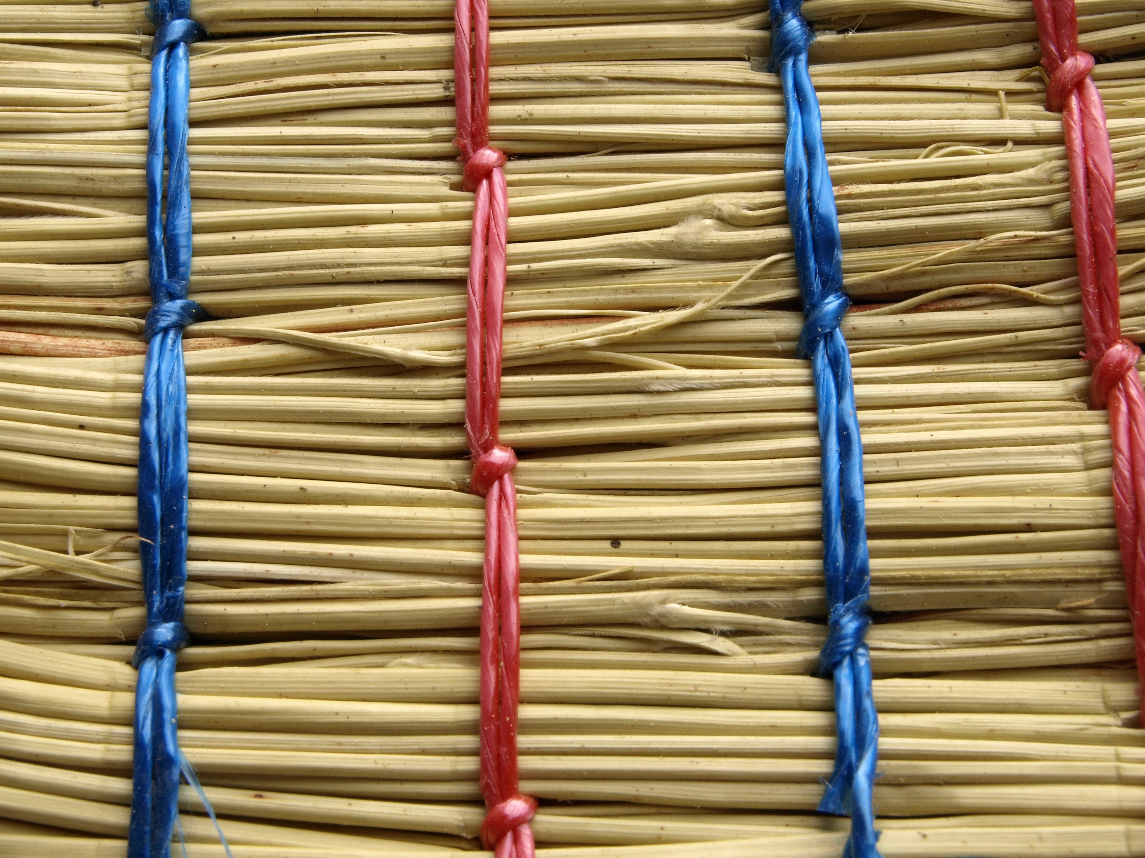 brown blue and red straw lot