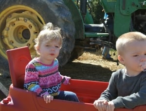 Country, Kids, Farm, Tractor, Children, childhood, two people thumbnail