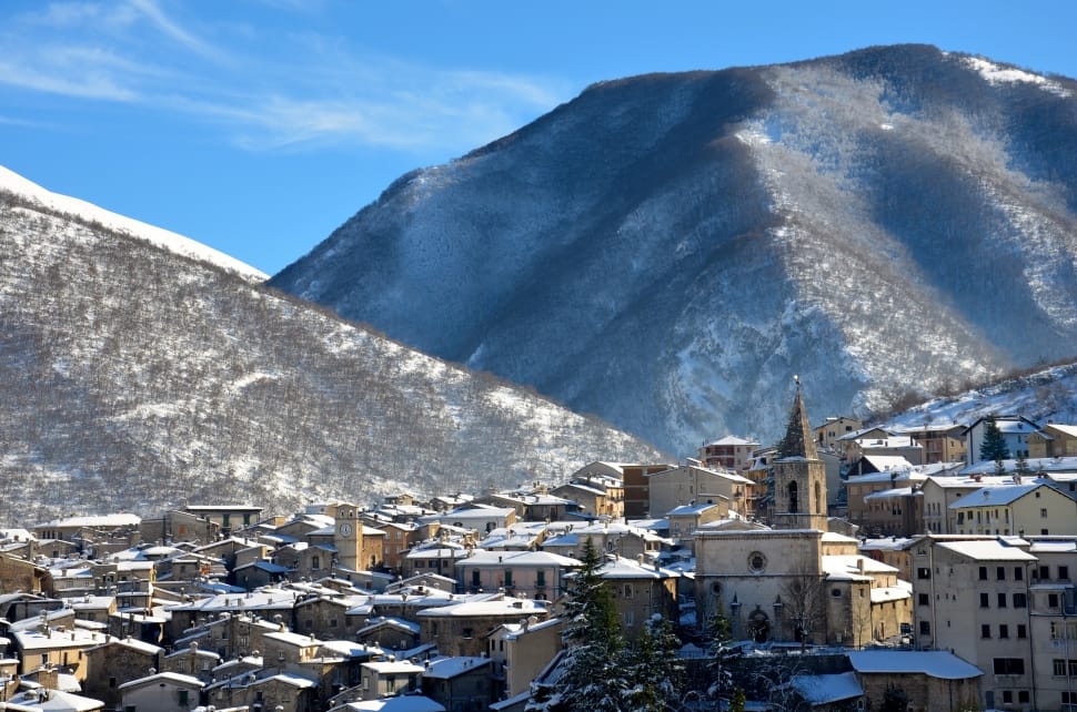 Abruzzo, Scanno, Snow, Town, Winter, building exterior, mountain preview
