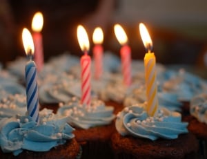 pink blue and yellow birthday candles thumbnail