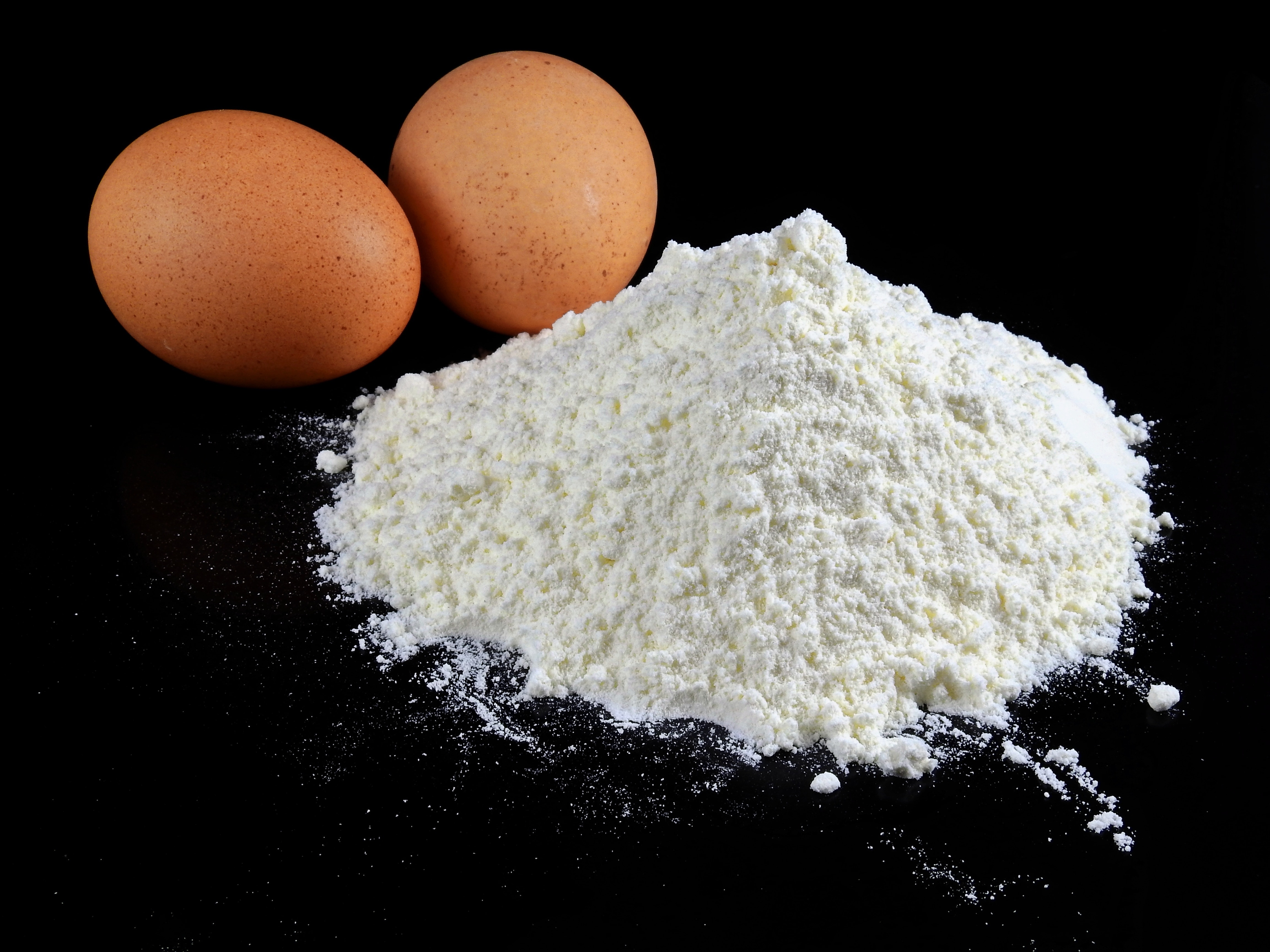 white flour and 2 eggs