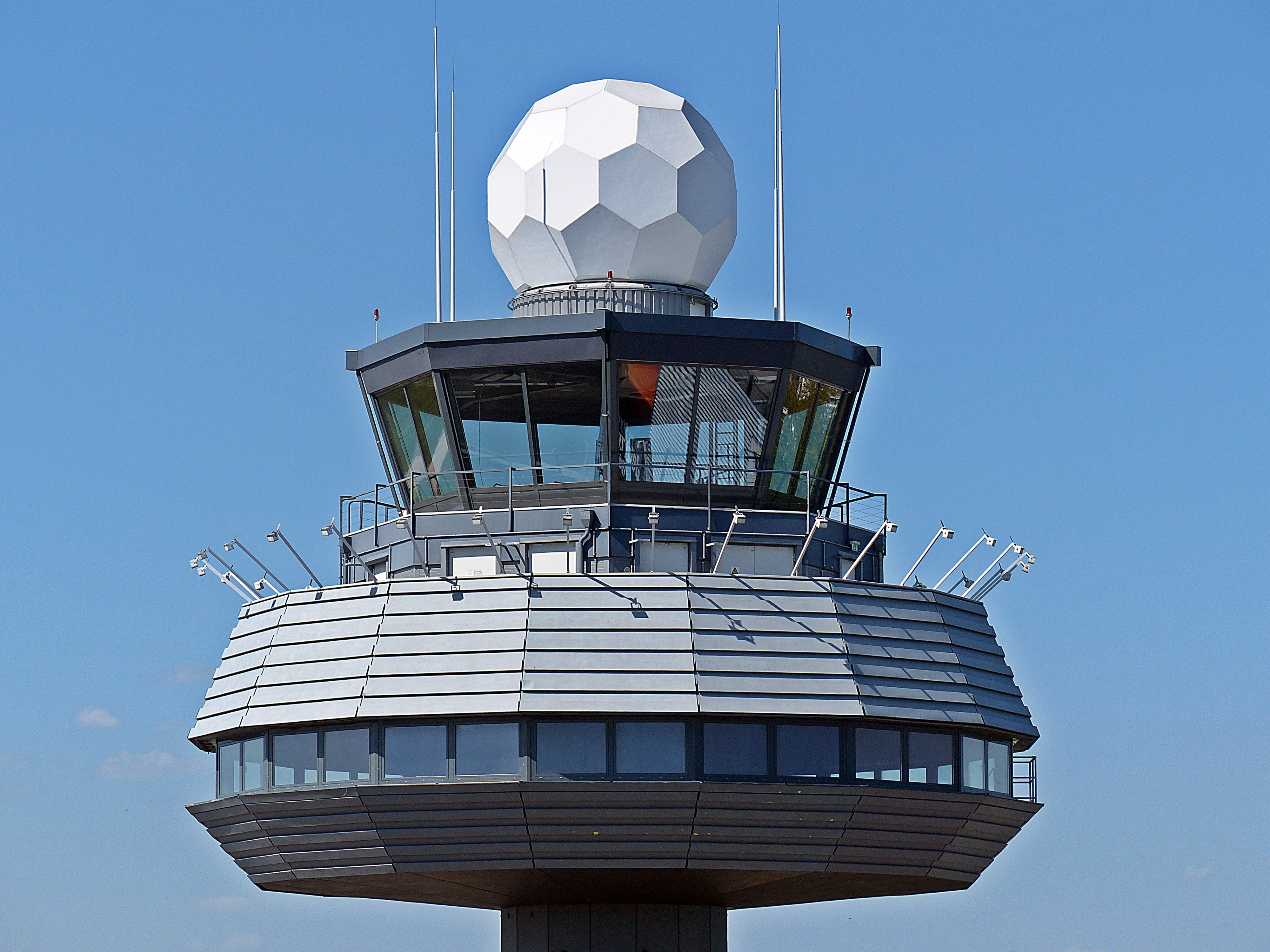 grey and black airport tower