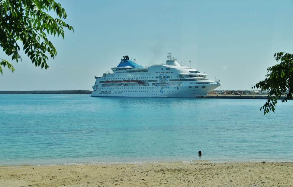 cruise ship docked during daytime preview