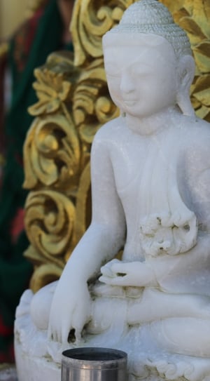 white buddha ceramic figurine thumbnail