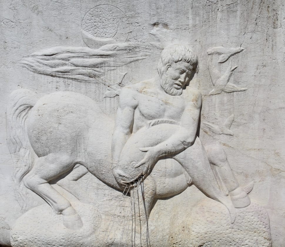 grey stone centaur wall sculpture preview