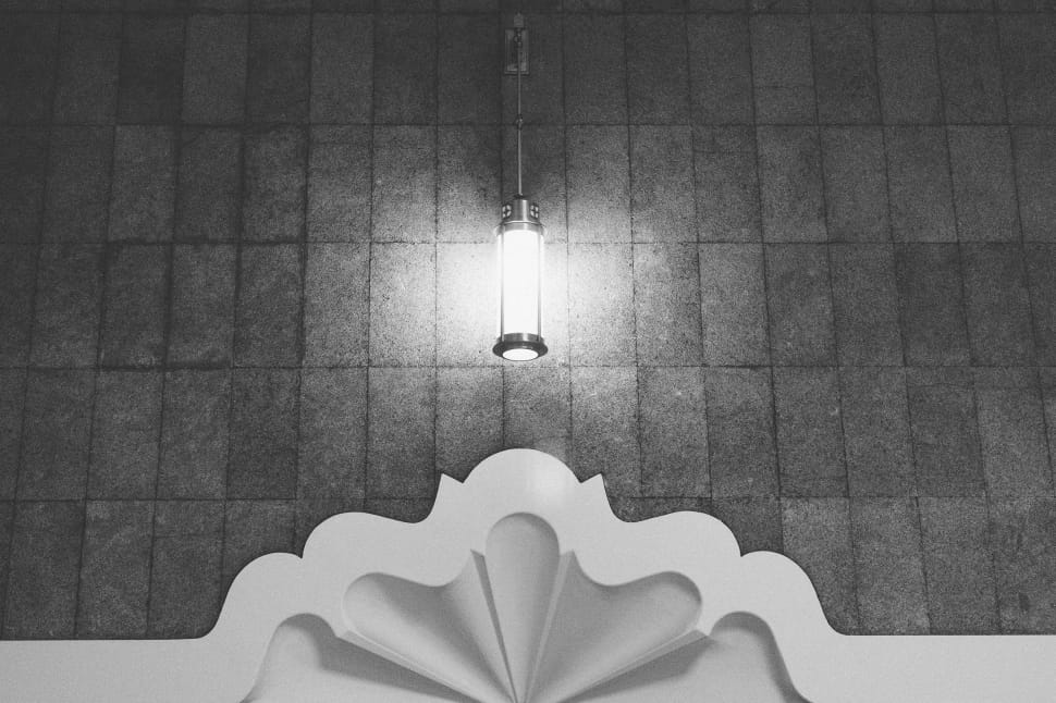 greyscale photo of pendant lamp preview