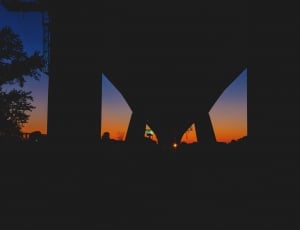 silhouette of bridge and trees during sunset thumbnail
